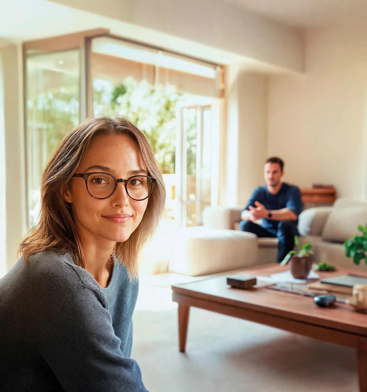 Frau mit Rodenstock Brille im Alltag